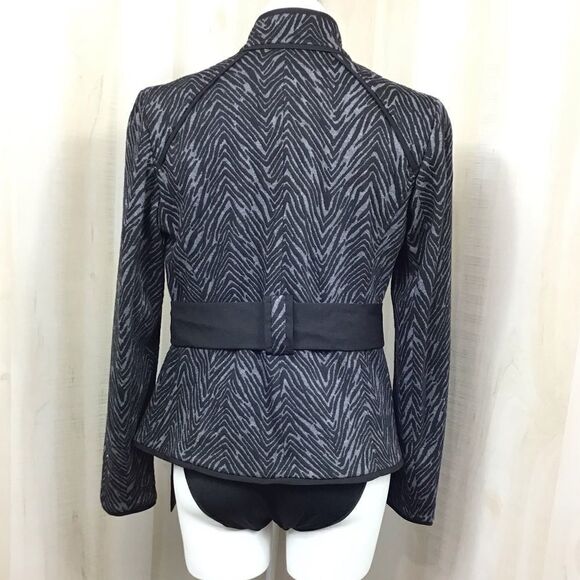 Sandro Sportswear Zebra Print Belted Jacket Sz M - Picture 2 of 8